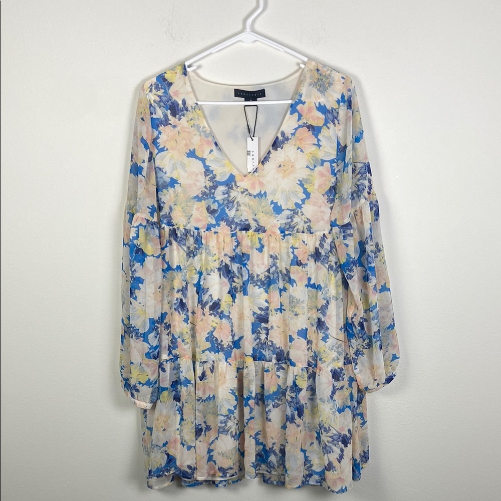 NWT Sanctuary Imagine Floral Babydoll Dress Sz‎ 8 Summer Romantic Vacation Beach